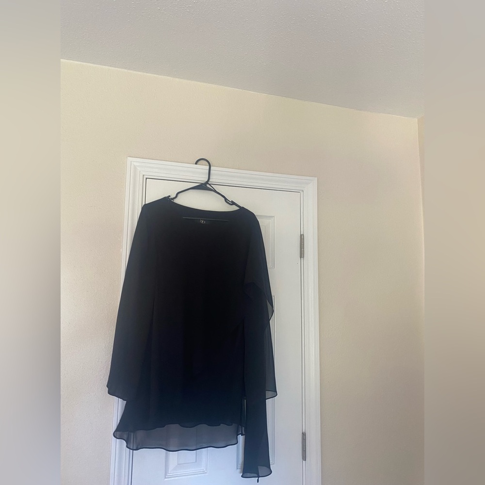 Sandra Darren Draped Blouse SZ L EUC